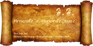 Hrncsár Honorátusz névjegykártya